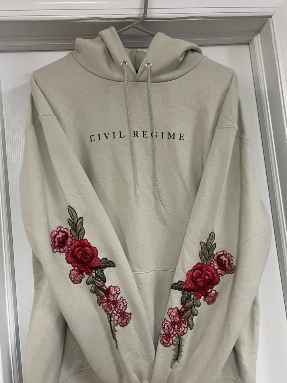 Civil Regime Hoodie with Floral Embroidery